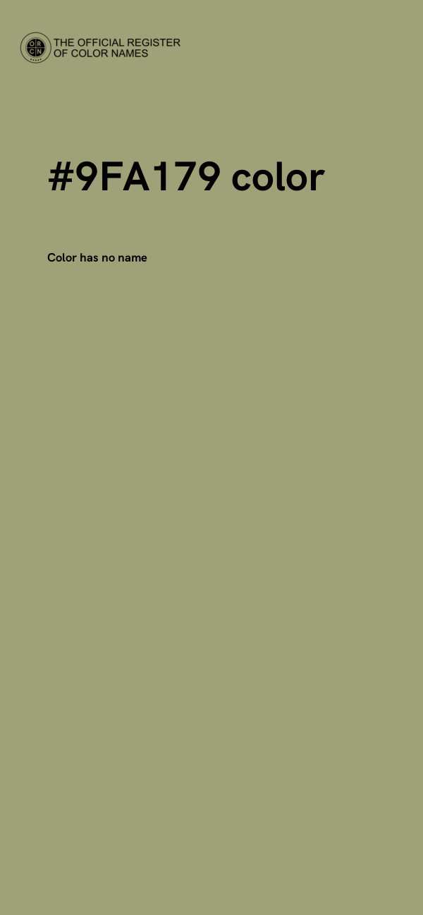 #9FA179 color image