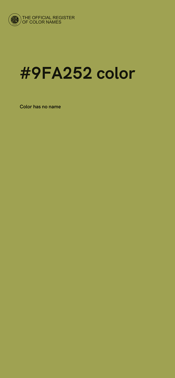 #9FA252 color image