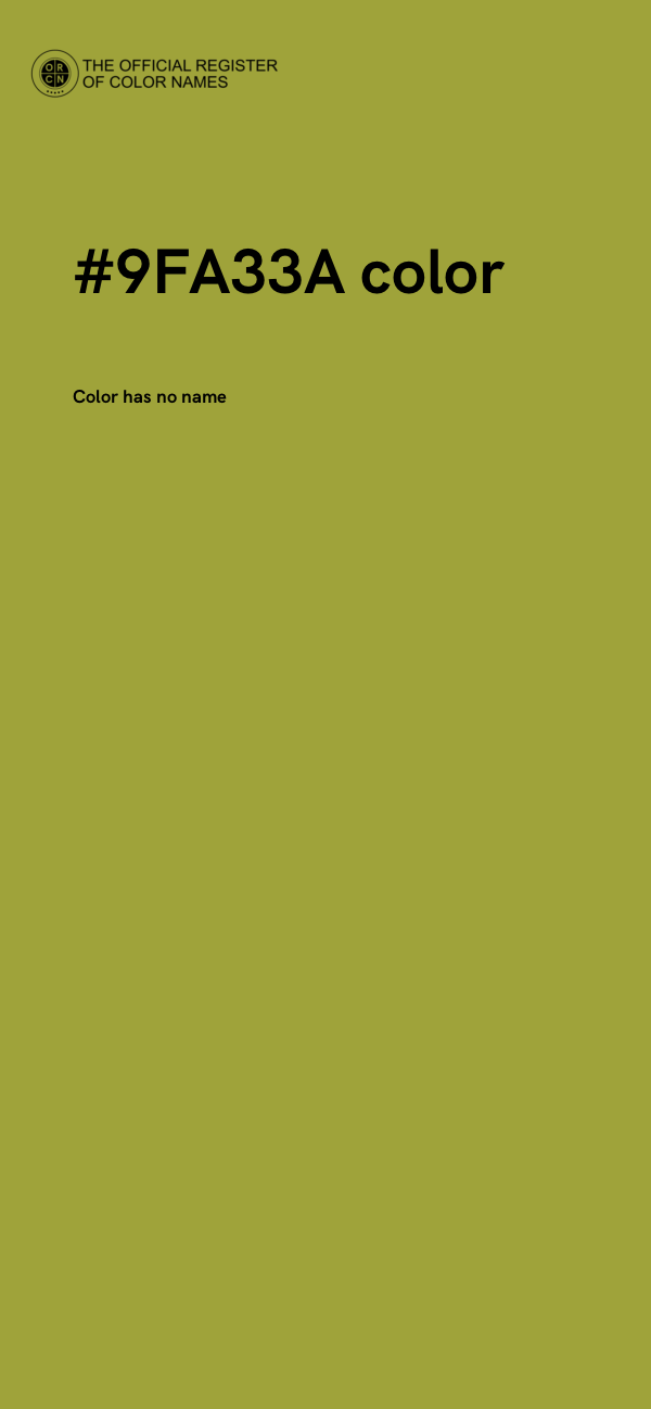 #9FA33A color image