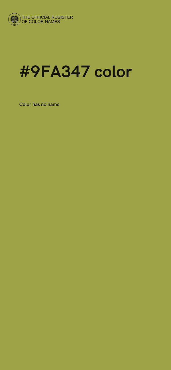 #9FA347 color image