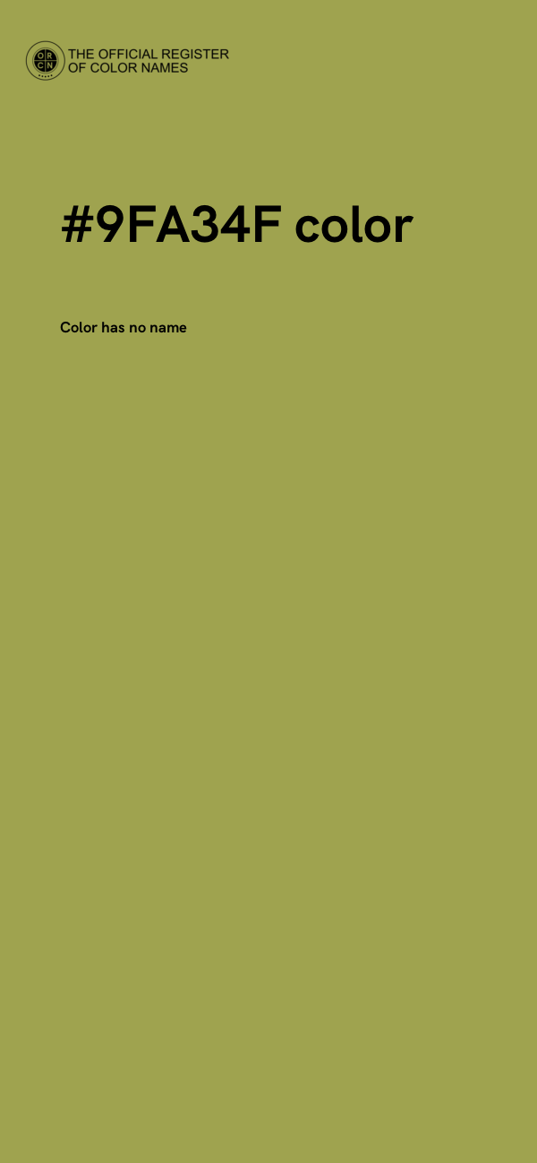 #9FA34F color image