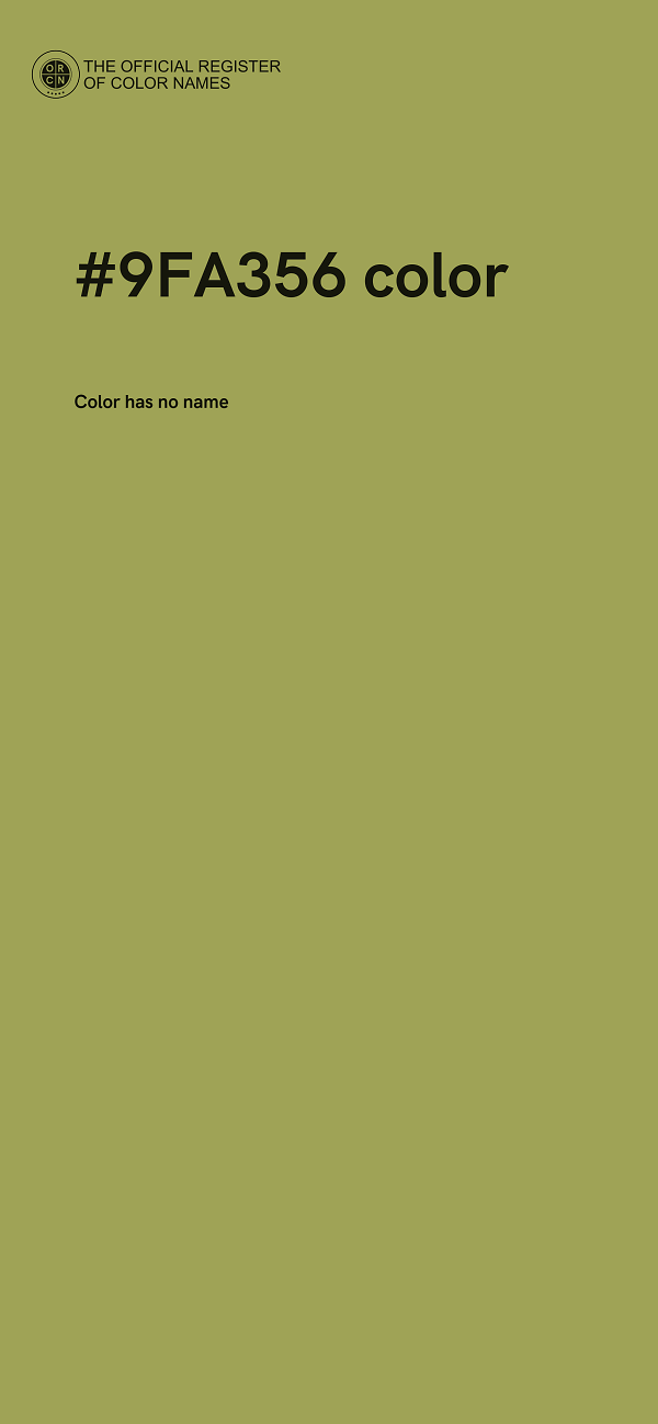 #9FA356 color image