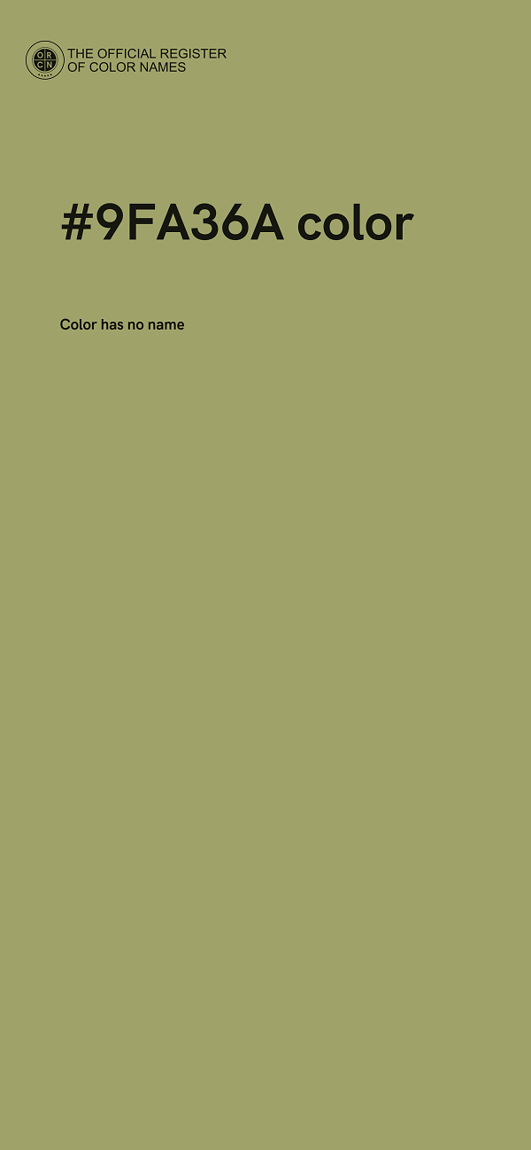 #9FA36A color image
