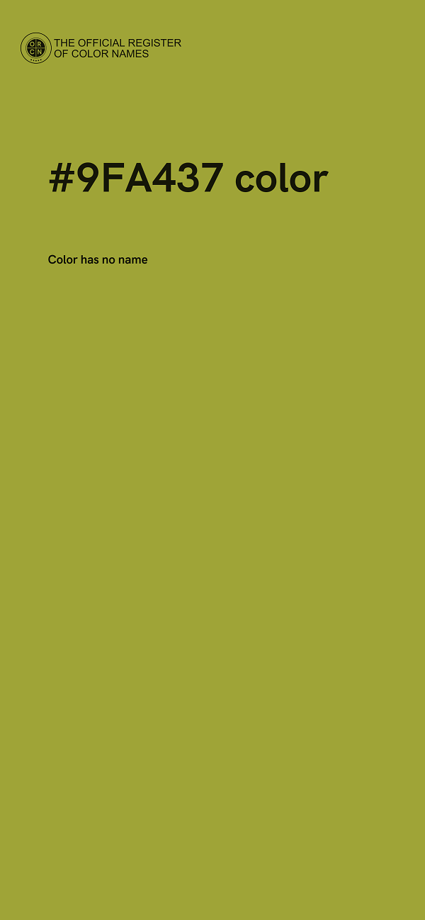 #9FA437 color image