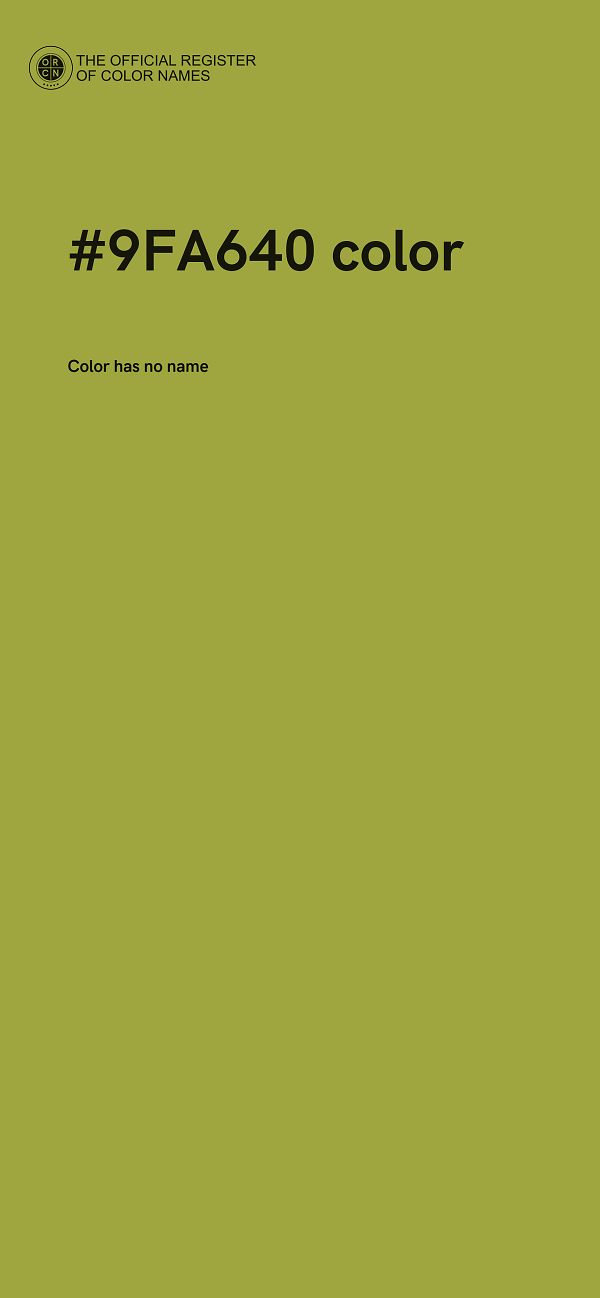 #9FA640 color image