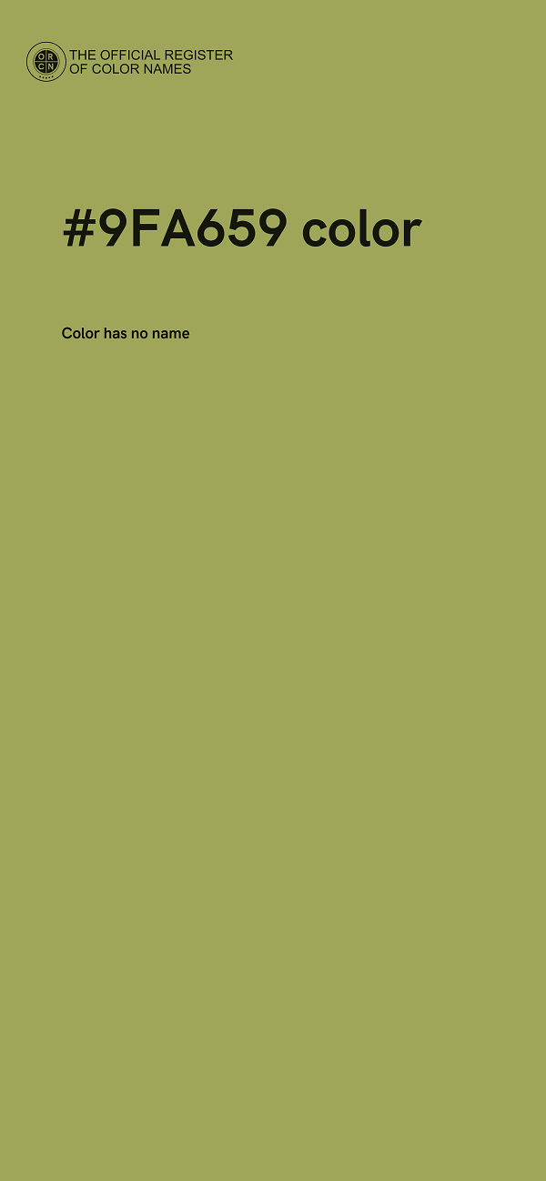 #9FA659 color image
