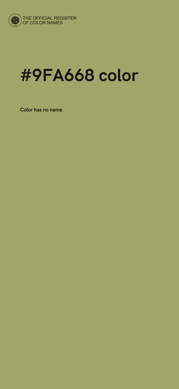 #9FA668 color image