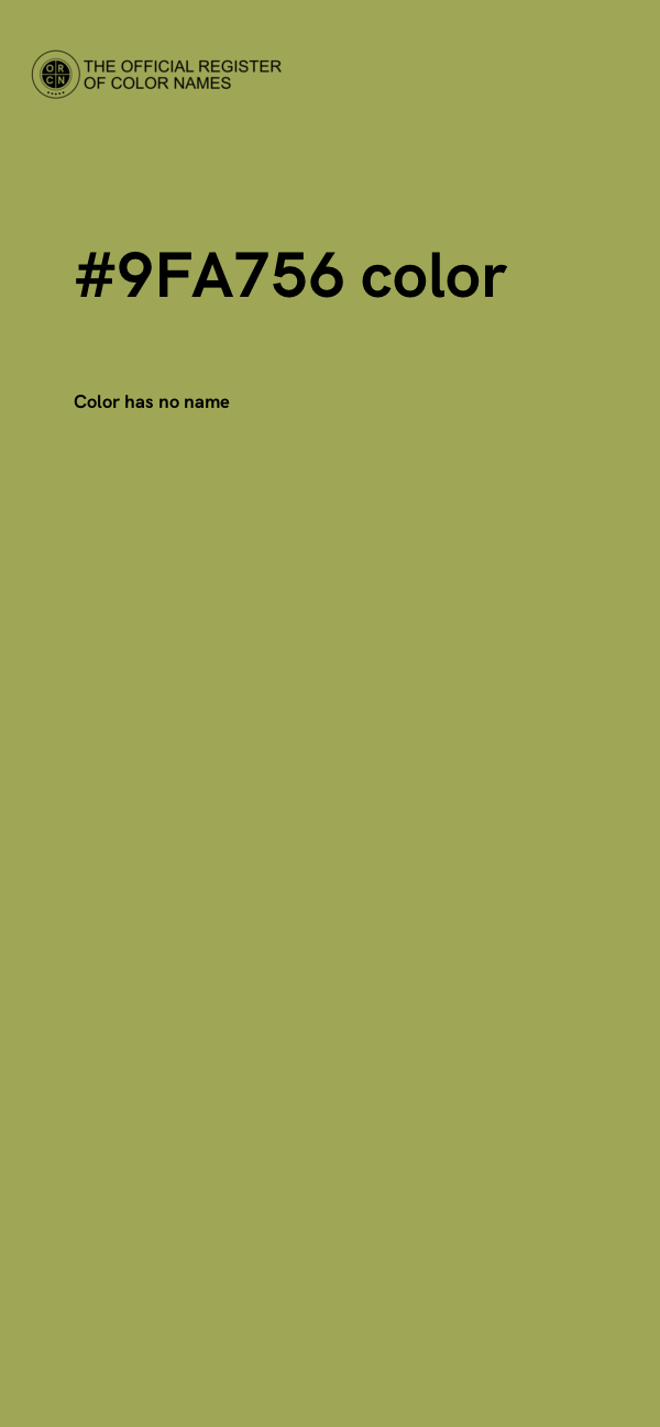 #9FA756 color image