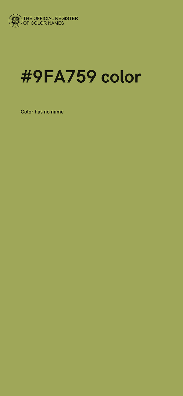 #9FA759 color image