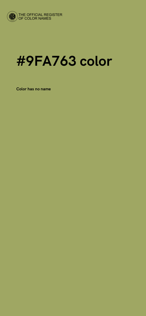 #9FA763 color image