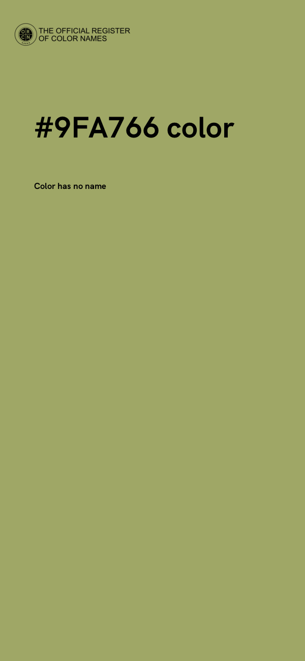 #9FA766 color image
