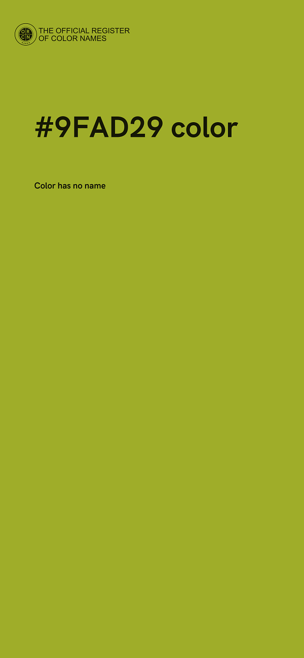 #9FAD29 color image