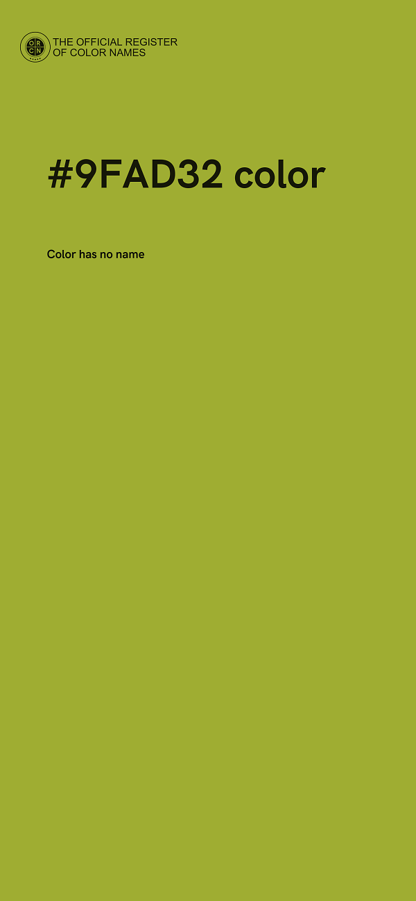 #9FAD32 color image