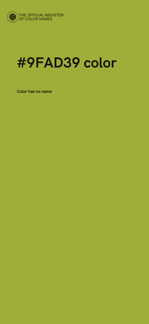 #9FAD39 color image