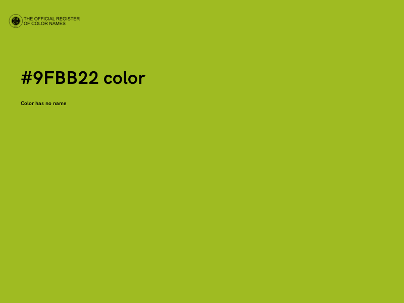 #9FBB22 color image