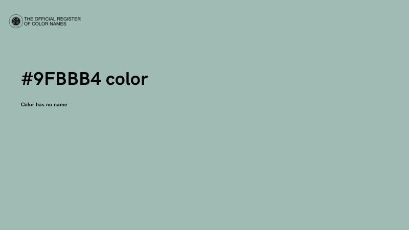 #9FBBB4 color image