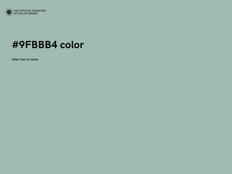#9FBBB4 color image