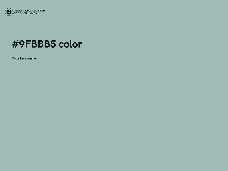 #9FBBB5 color image