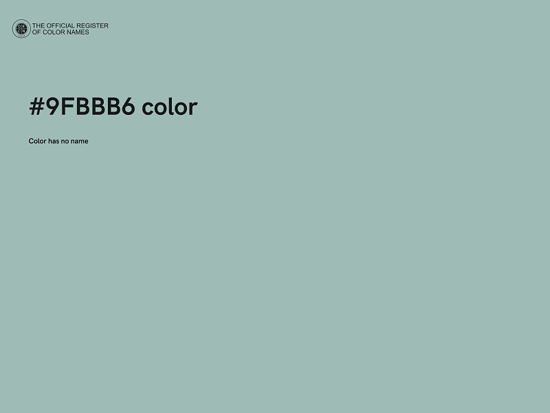 #9FBBB6 color image