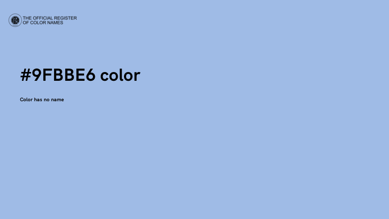 #9FBBE6 color image