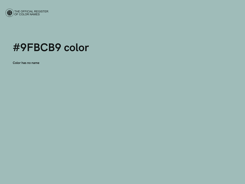 #9FBCB9 color image