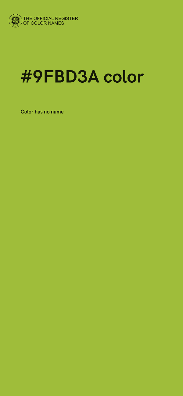 #9FBD3A color image
