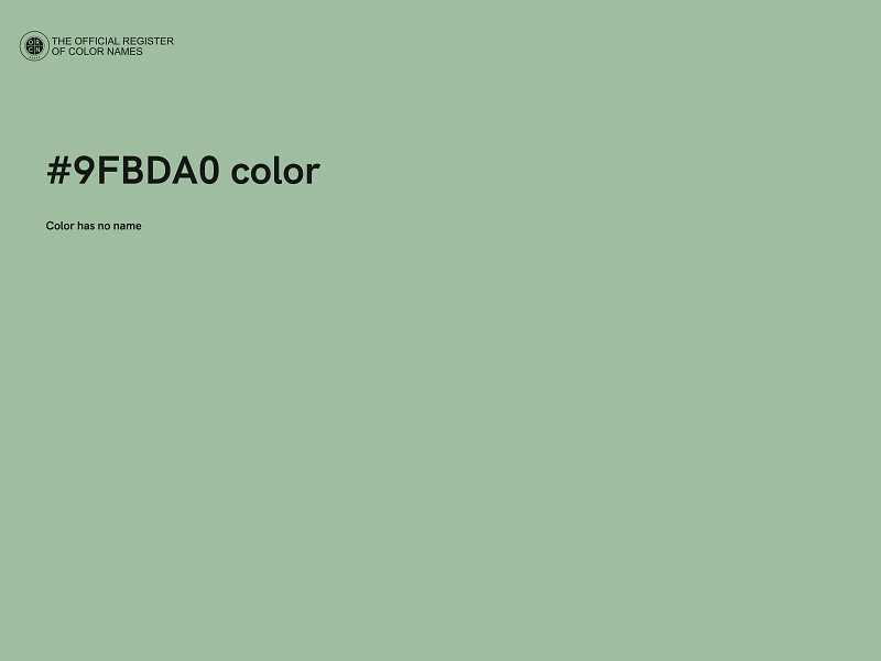 #9FBDA0 color image