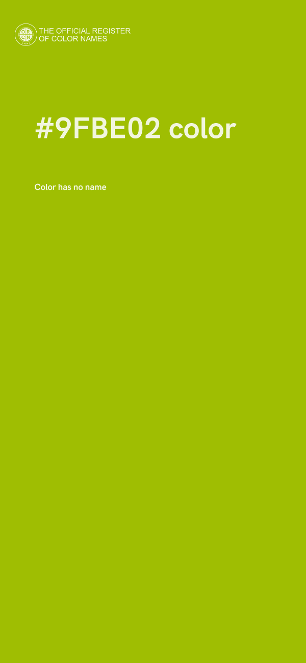 #9FBE02 color image