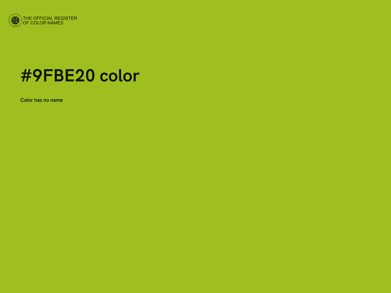 #9FBE20 color image