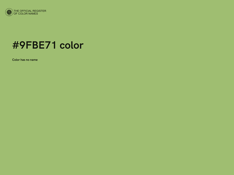 #9FBE71 color image