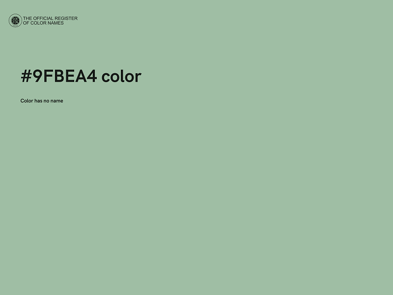 #9FBEA4 color image