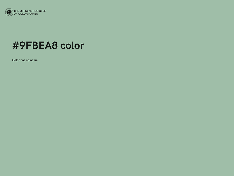 #9FBEA8 color image