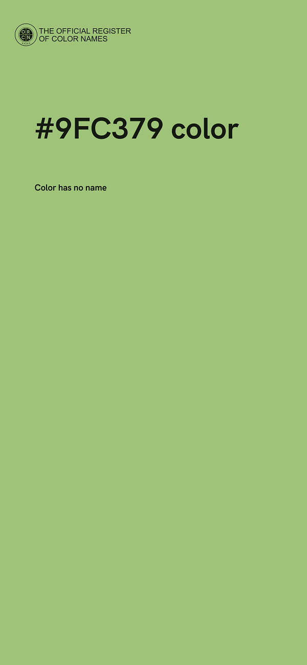 #9FC379 color image