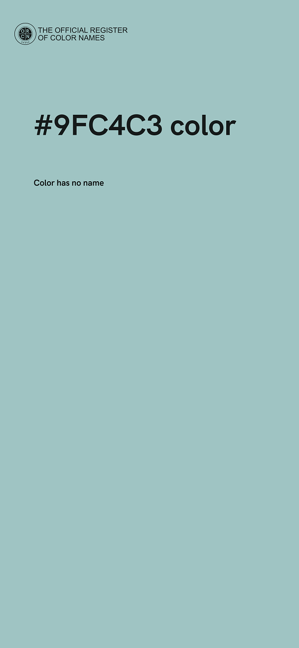 #9FC4C3 color image