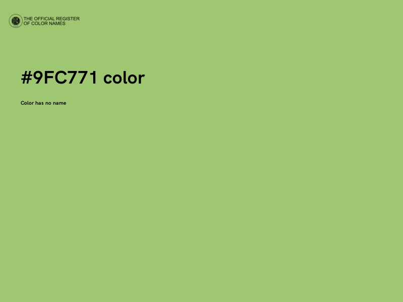 #9FC771 color image