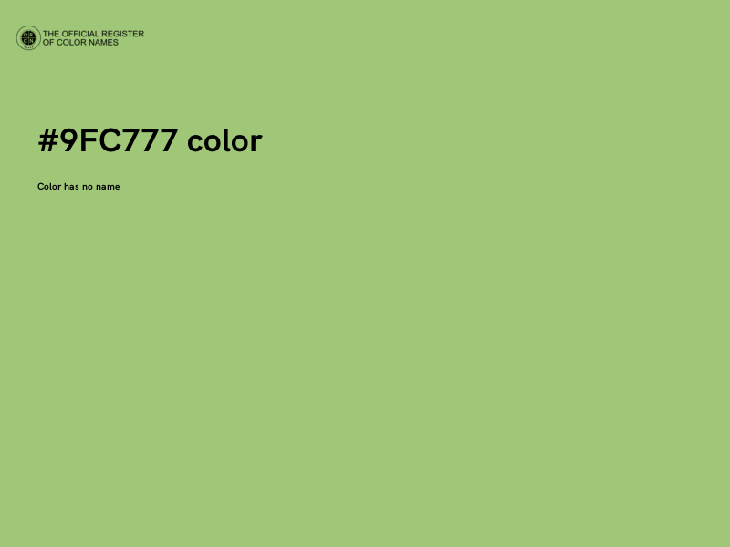 #9FC777 color image