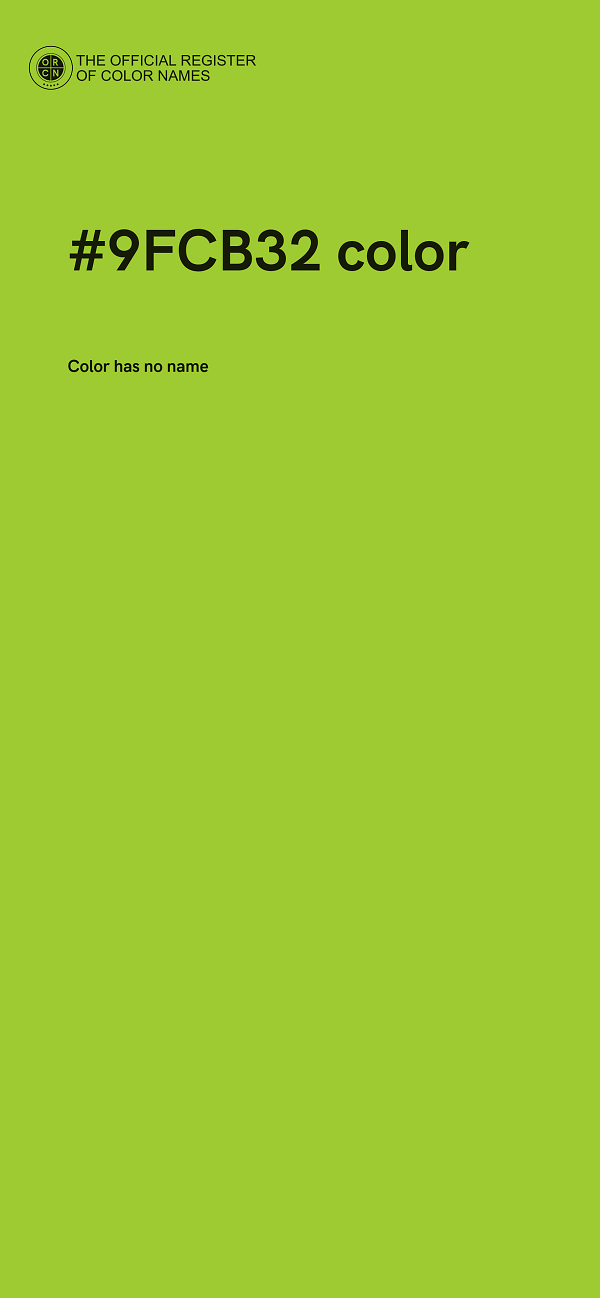 #9FCB32 color image