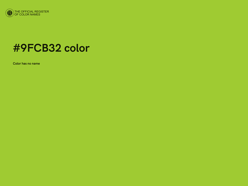 #9FCB32 color image