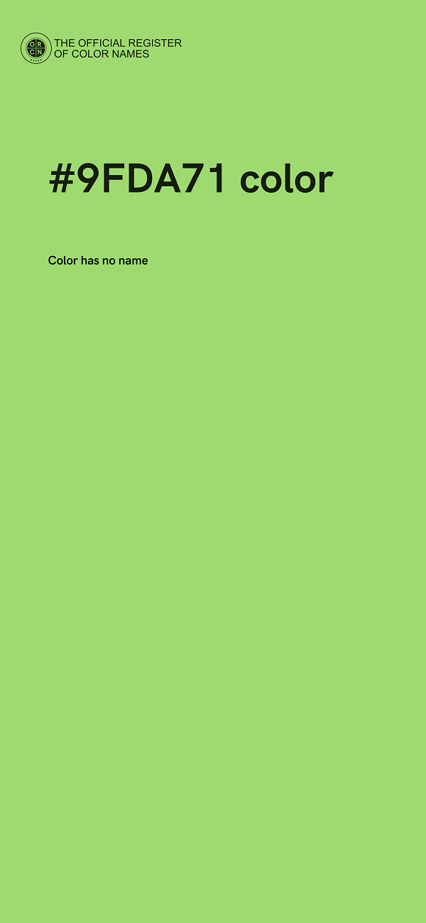 #9FDA71 color image