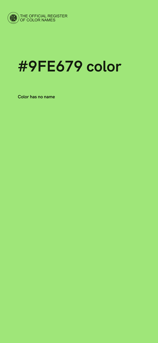 #9FE679 color image