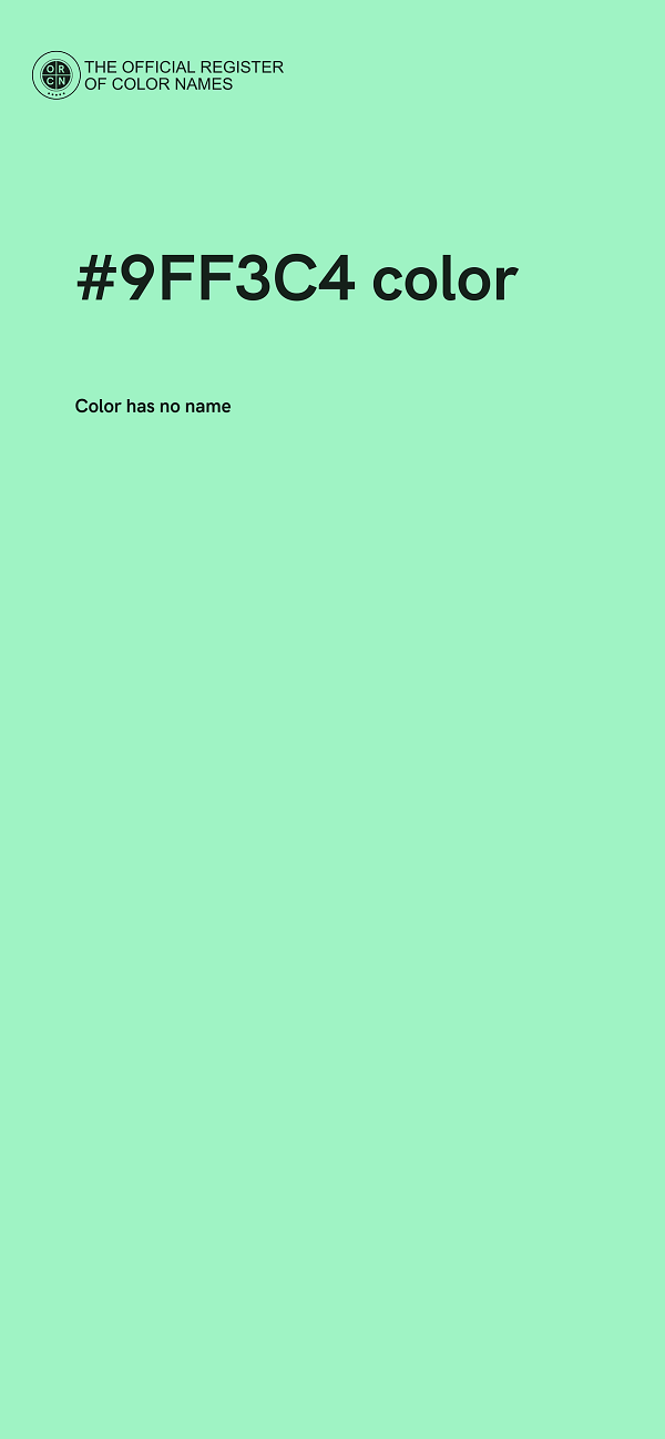 #9FF3C4 color image