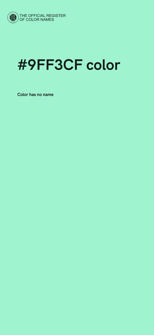 #9FF3CF color image