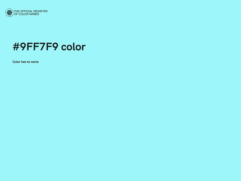 #9FF7F9 color image