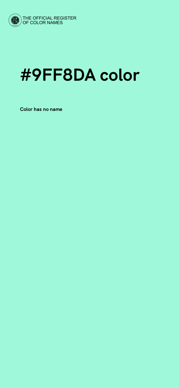 #9FF8DA color image