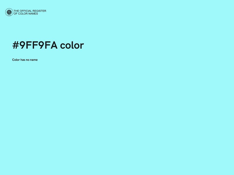 #9FF9FA color image