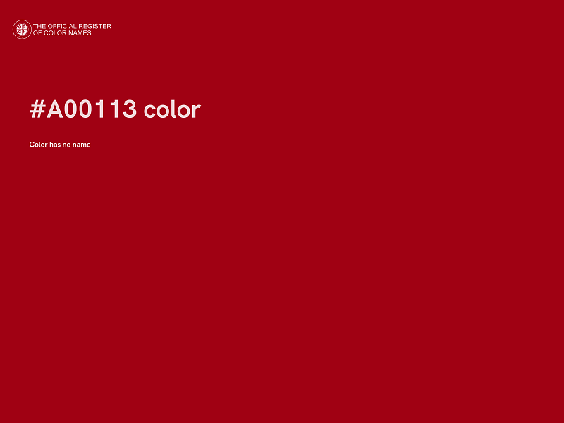 #A00113 color image