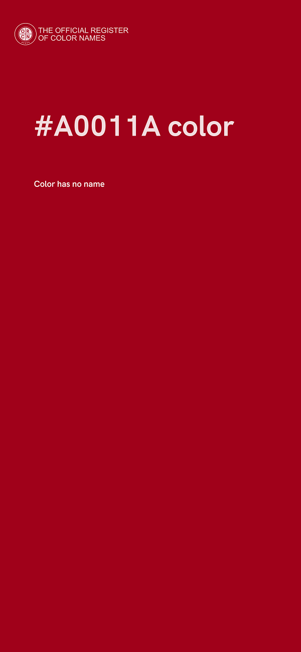#A0011A color image