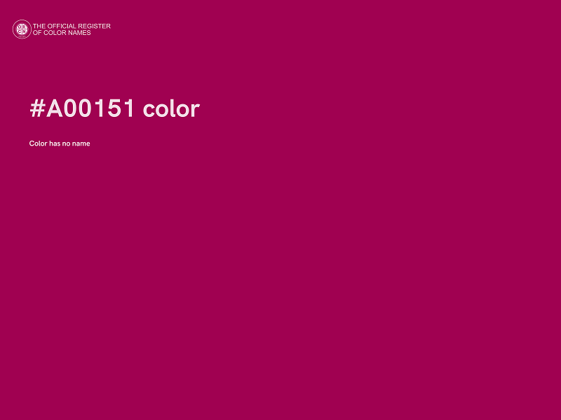 #A00151 color image