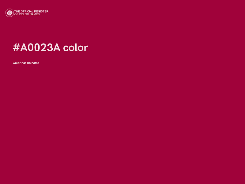 #A0023A color image