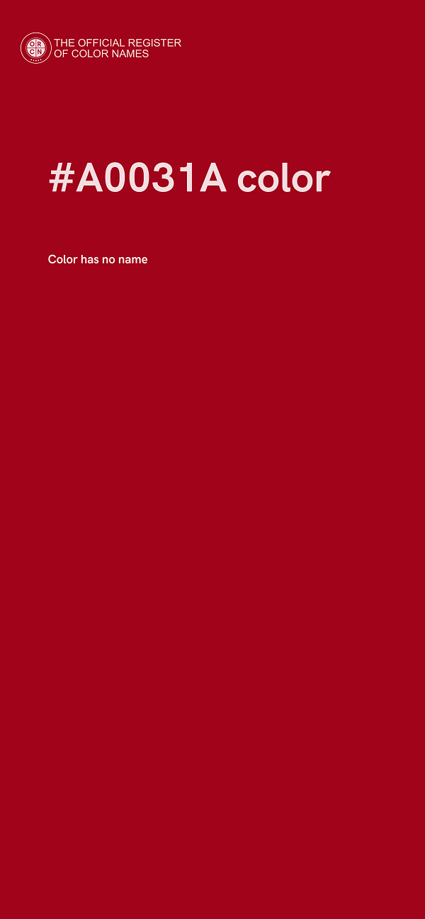 #A0031A color image